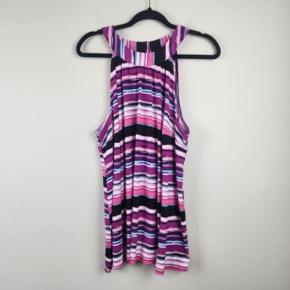 New Lane Bryant sz 18/20 women sleeveless top purple stripes
